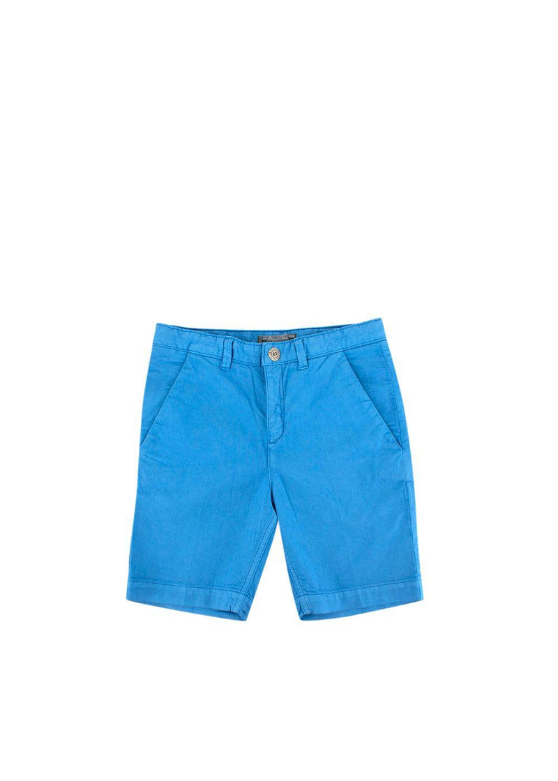 Blue Chambray Turn-Up Shorts