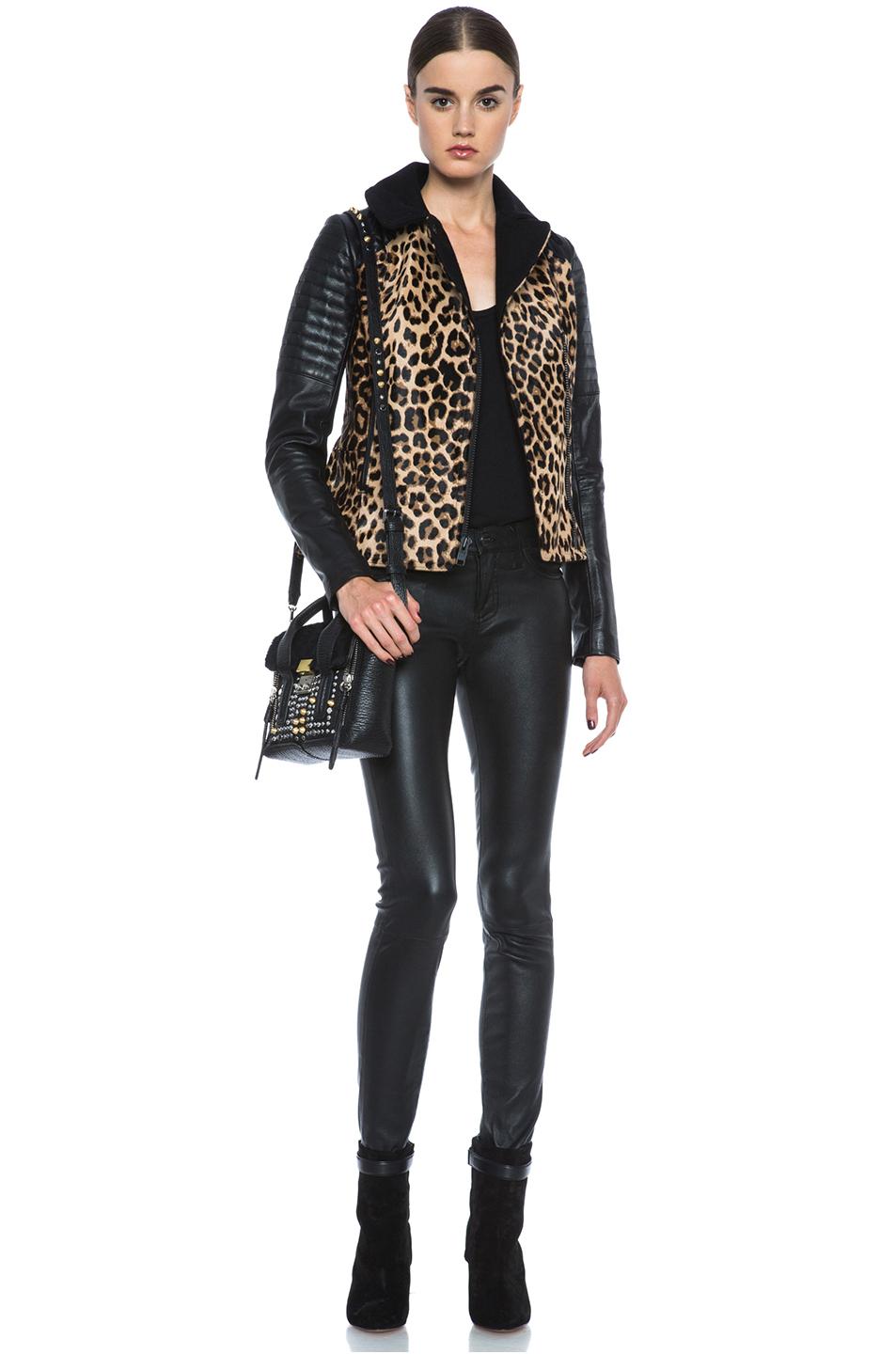 A.L.C. Lee Leopard Print Leather Jacket