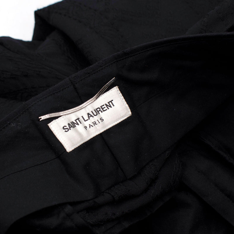 Saint Laurent Black Jacquard Tailored Trousers