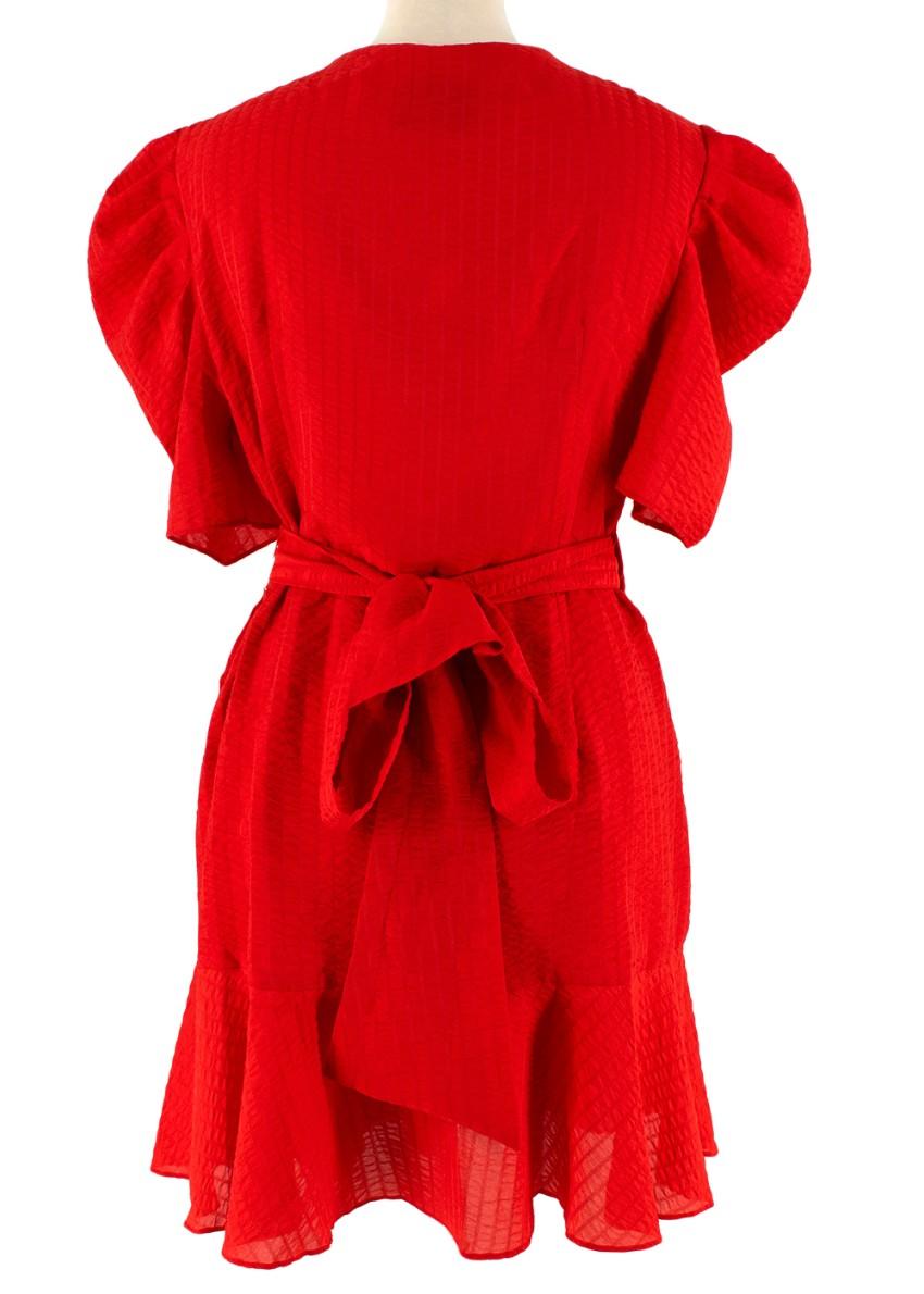 C/MEO Collective Red Advance Ruffle Wrap Dress