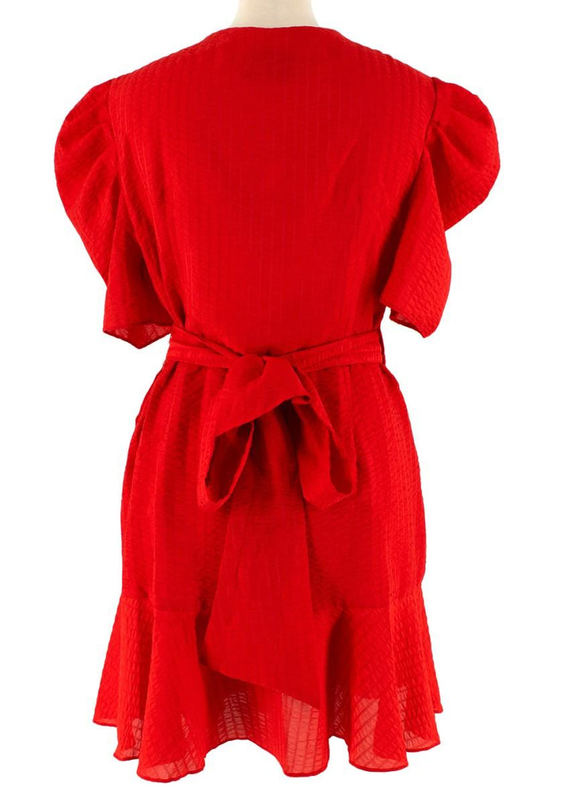 C/MEO Collective Red Advance Ruffle Wrap Dress
