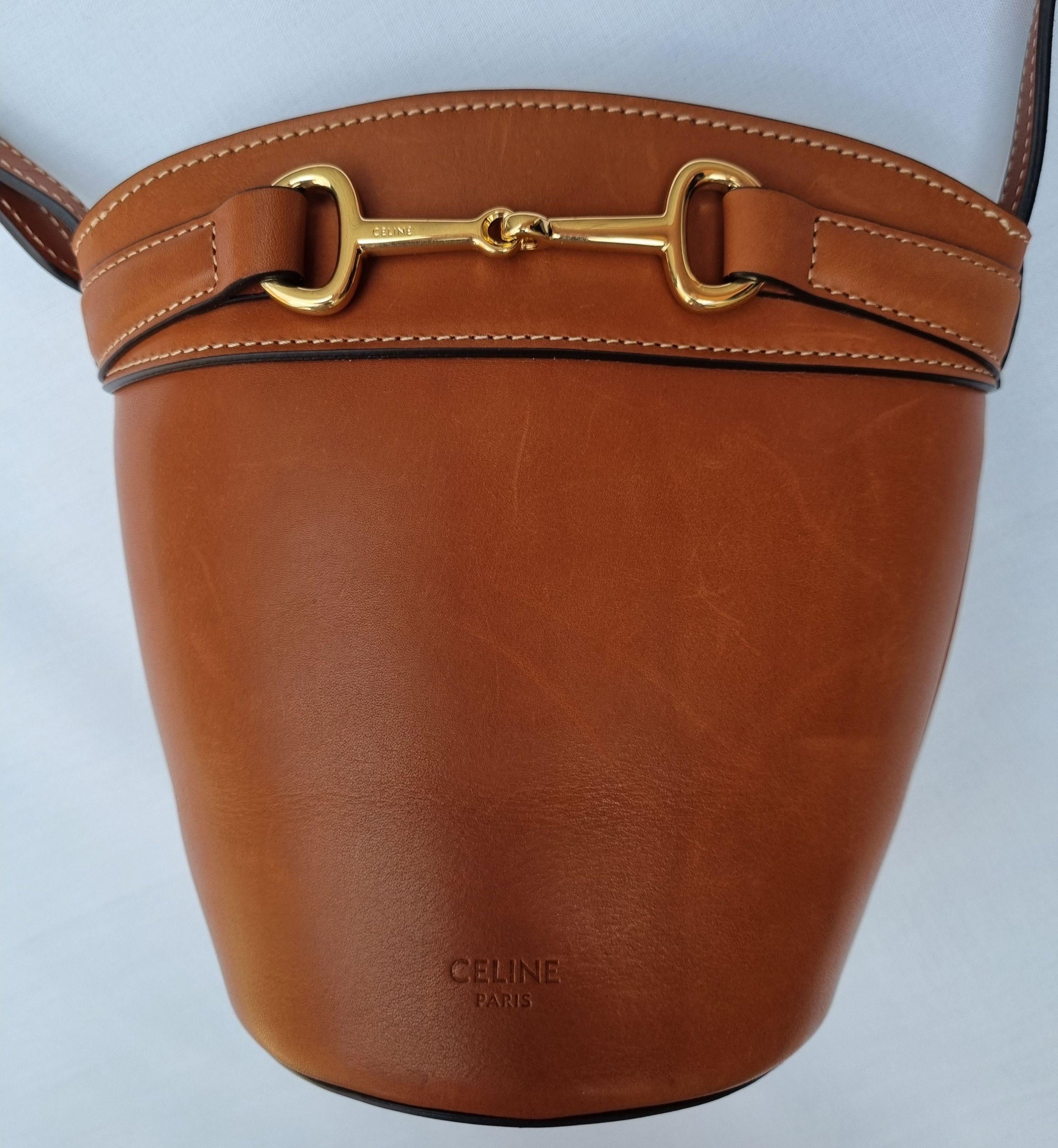 Tan Calfskin Crecy Bucket Bag