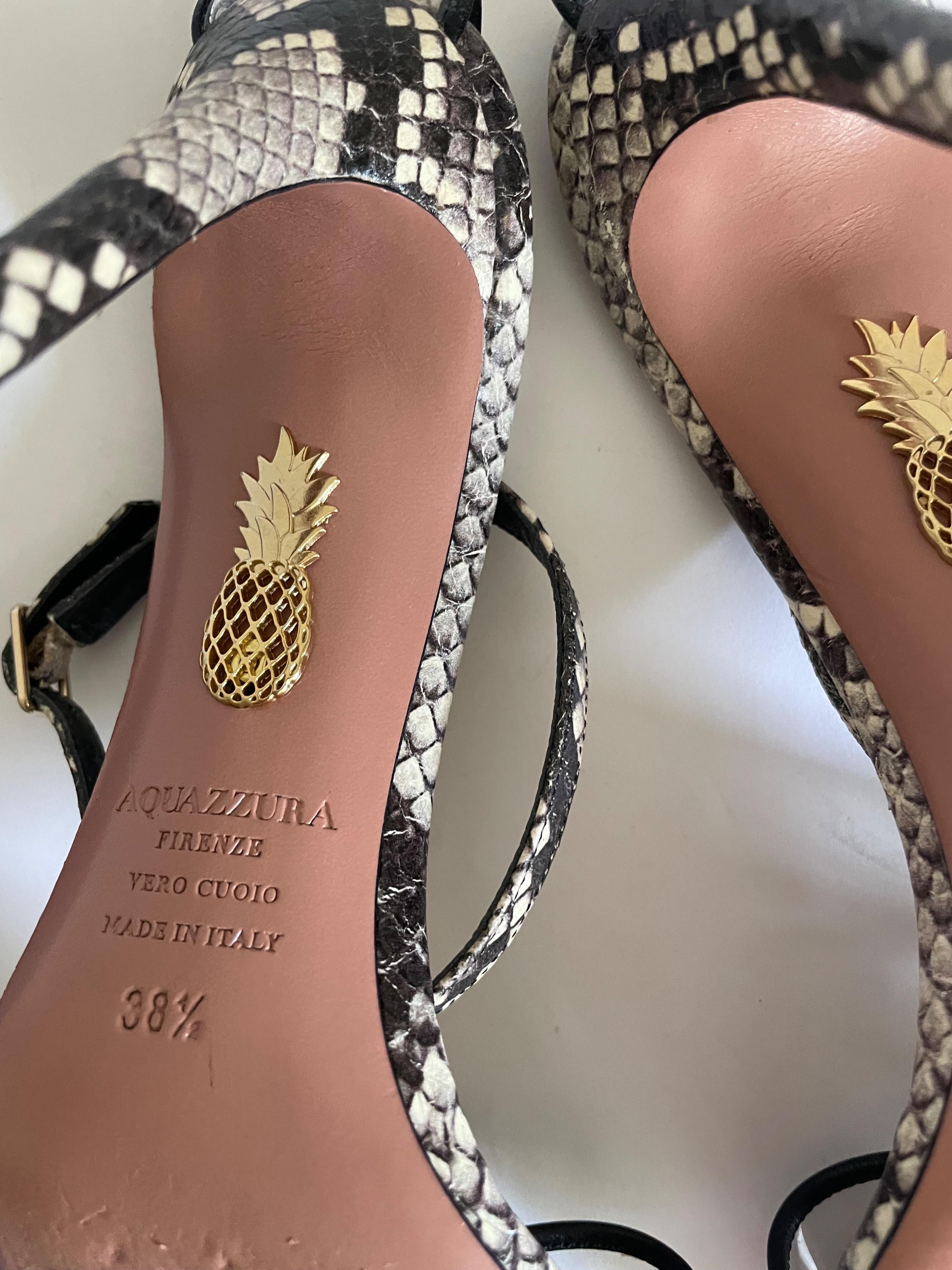 Snake Embossed Leather & PVC Sandals