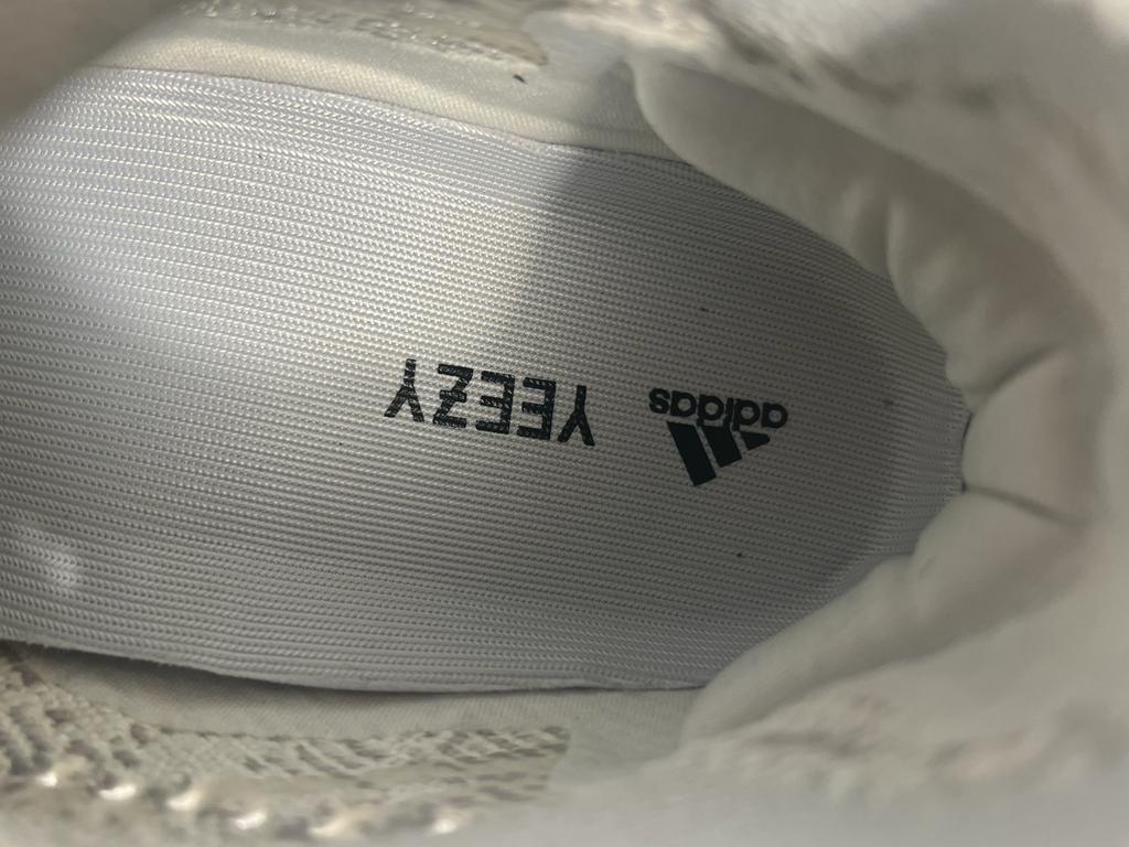 Grey & White Stretch-Knit Boost 350 Sneakers