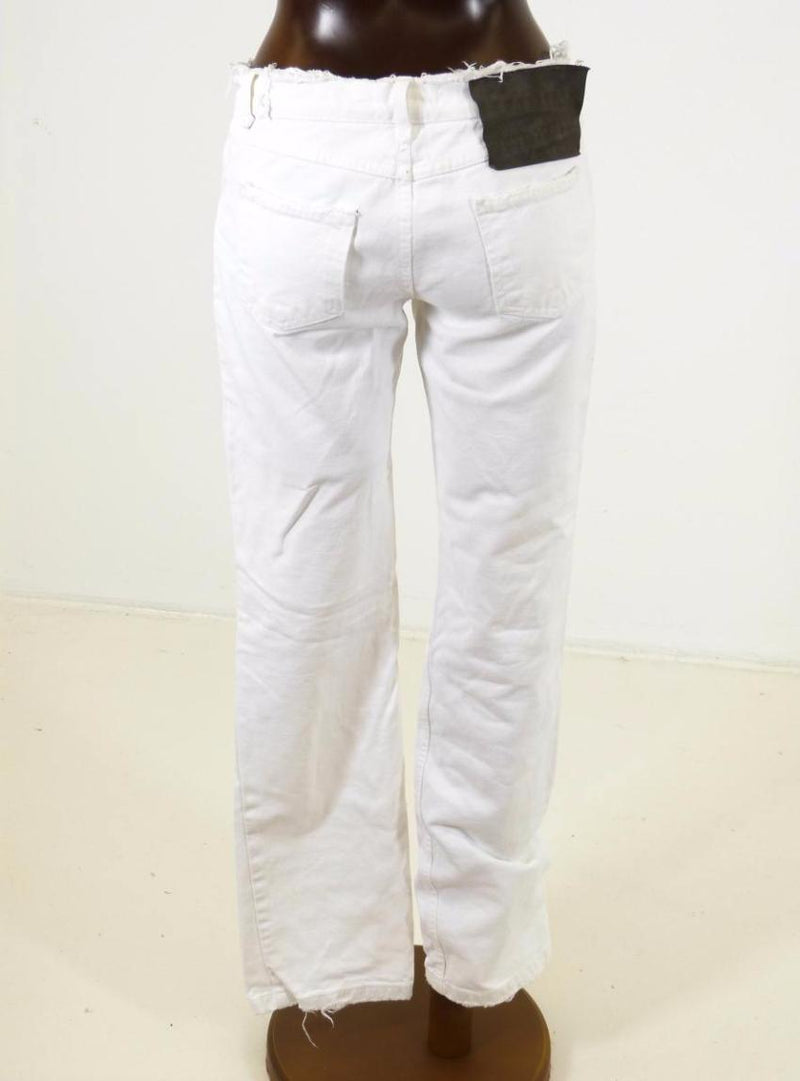 Dolce and Gabbana White Denim Destroyed Jeans