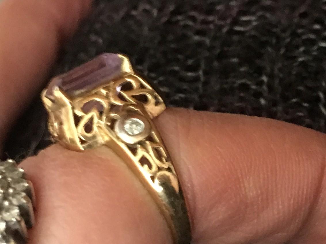 vintage amethyst and white diamond ring