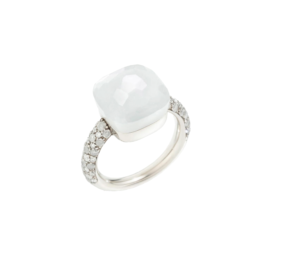 White Gold Diamond Nudo Ring