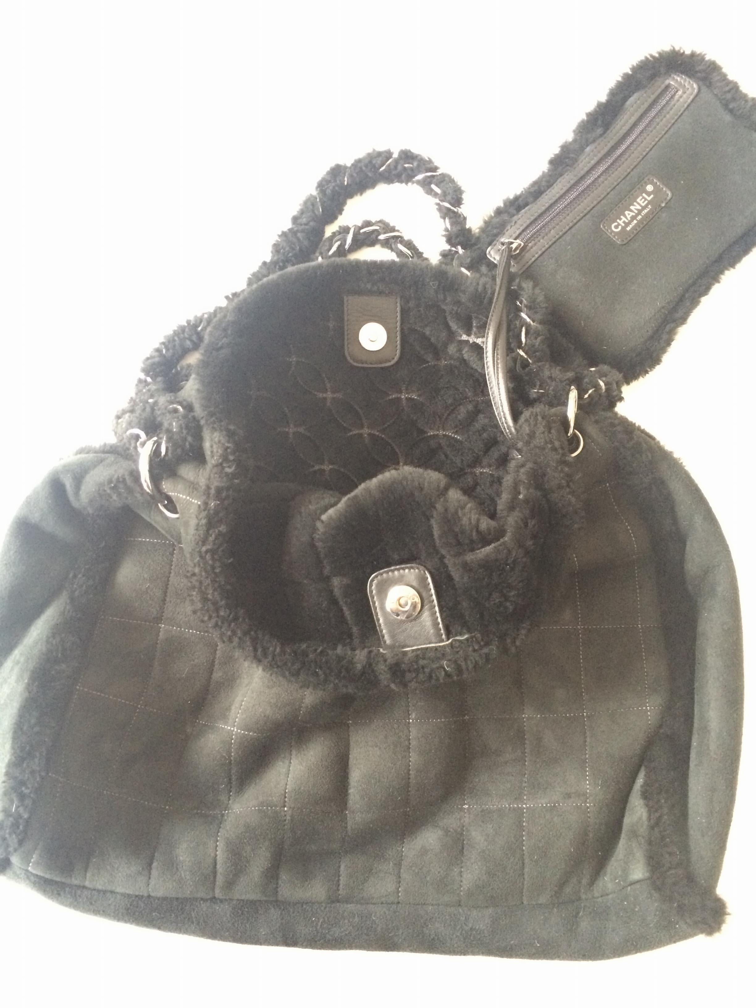 Chanel black suede bag