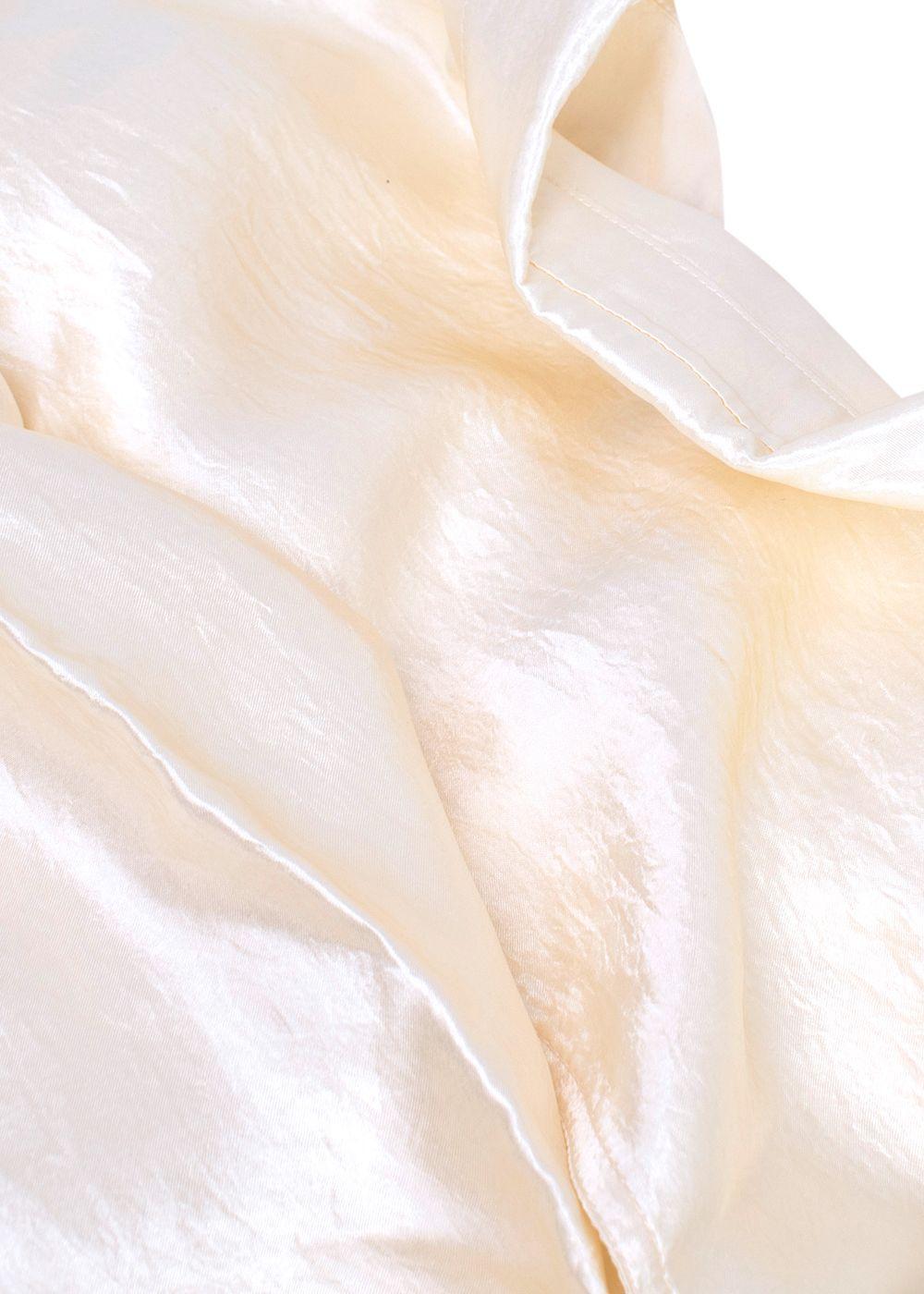 Marianna Senchina Cream Satin Open Draped-back Blouse
