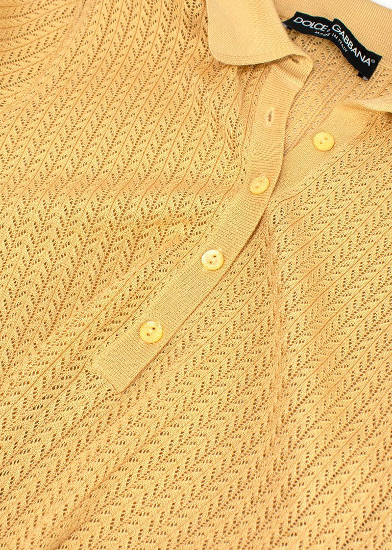 Dolce & Gabbana Yellow Crocheted silk top