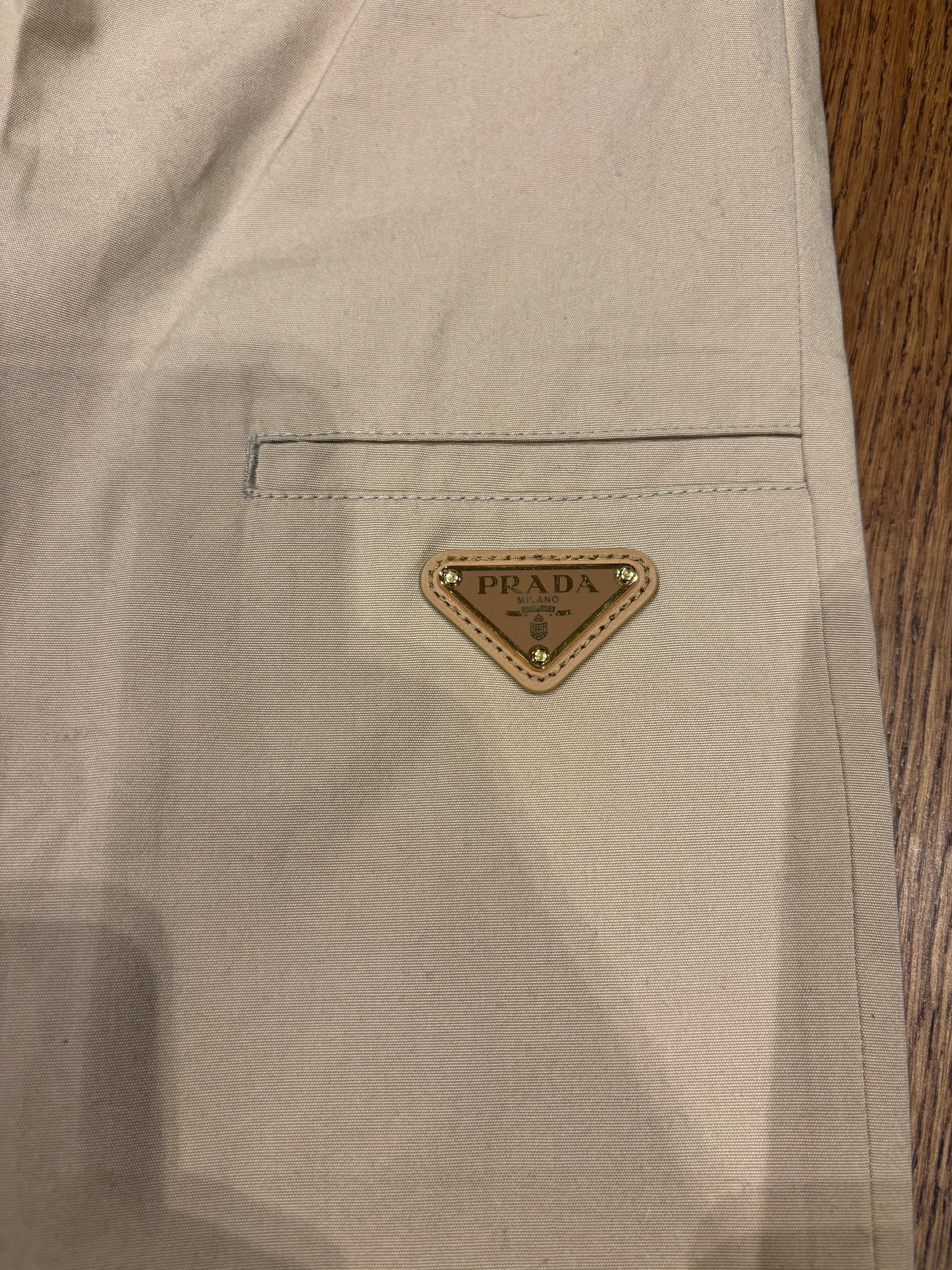 Prada Beige Cotton Wide Leg Pants