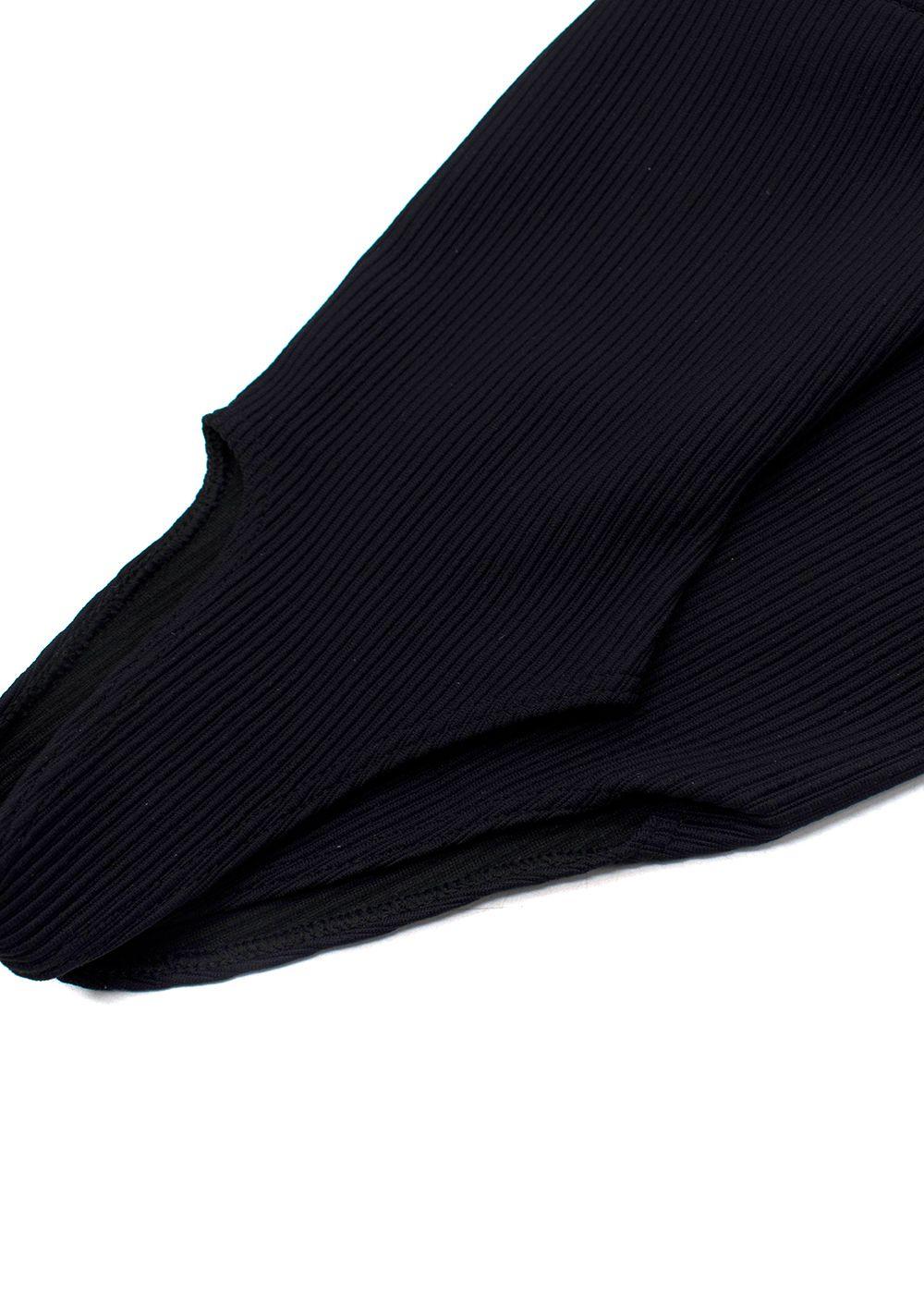 Chanel Navy Ribbed Stirrup Socks