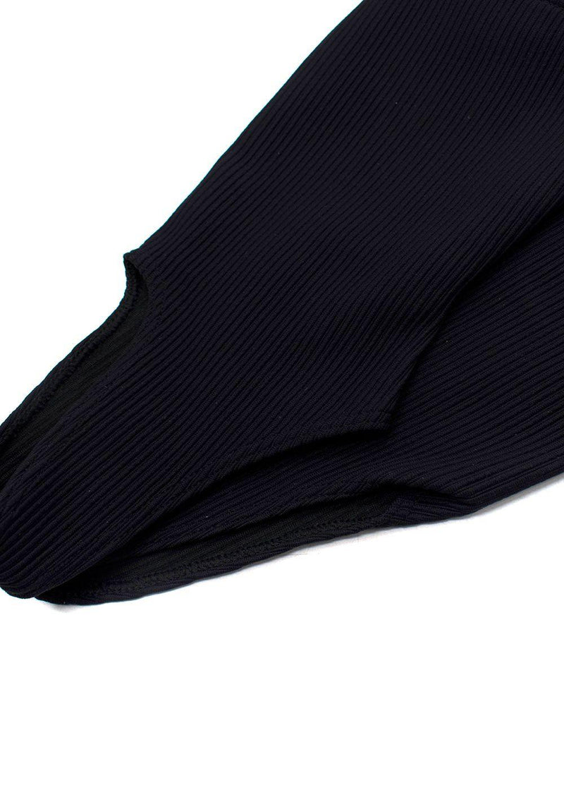 Chanel Navy Ribbed Stirrup Socks