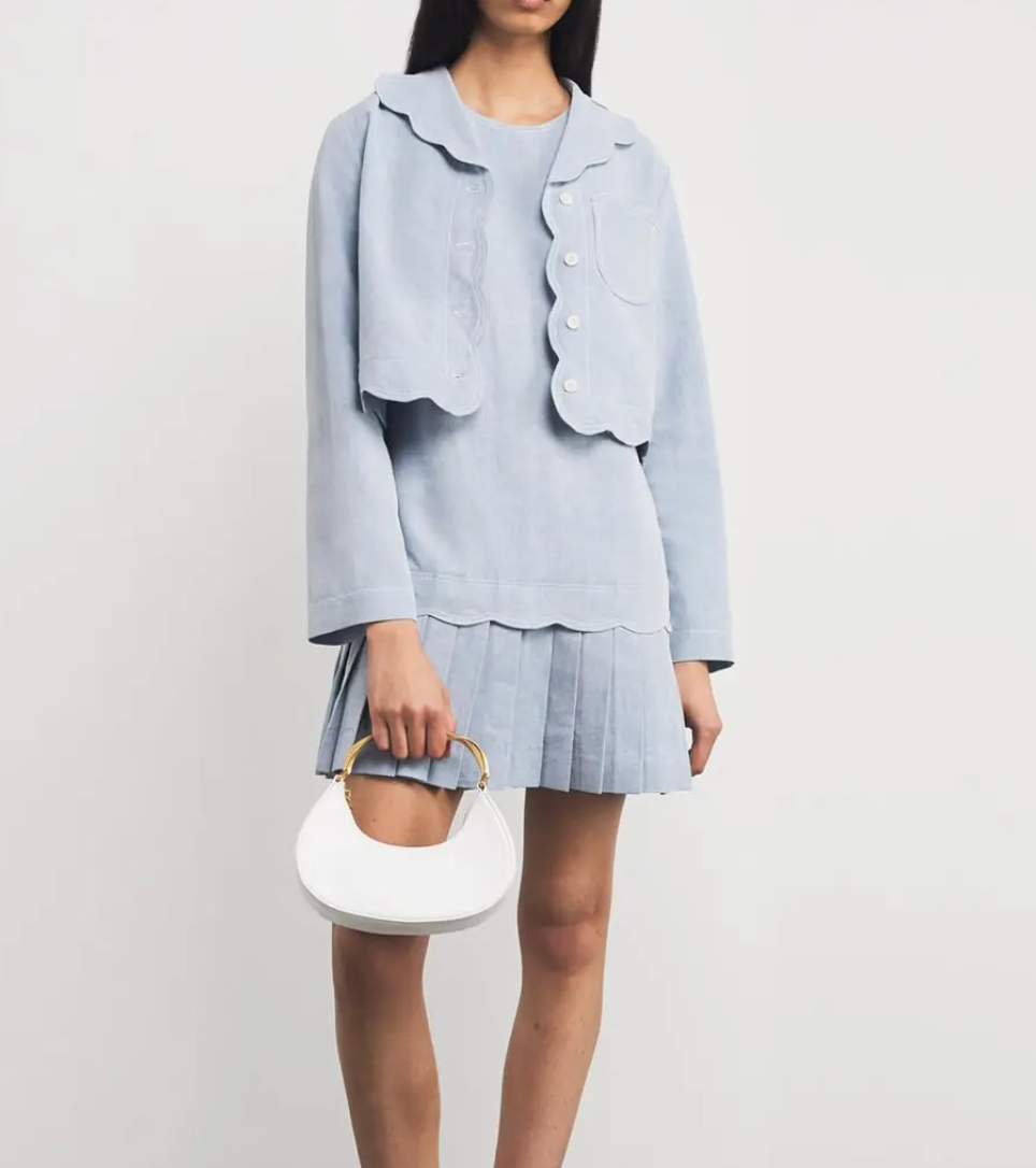 Claudie Pierlot  Denim Pleated Mini Dress