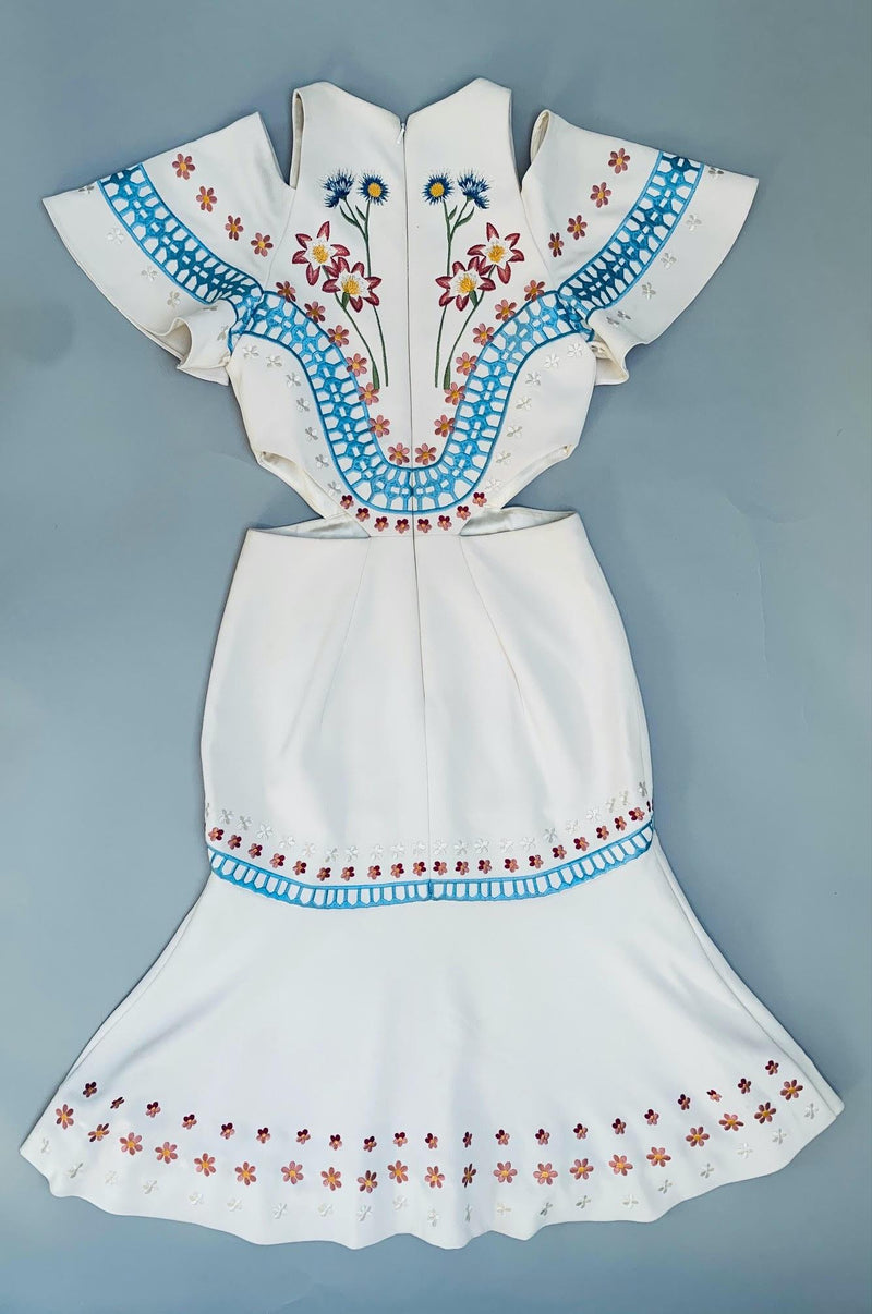 Temperley London Cream Embroidered Juniper Dress