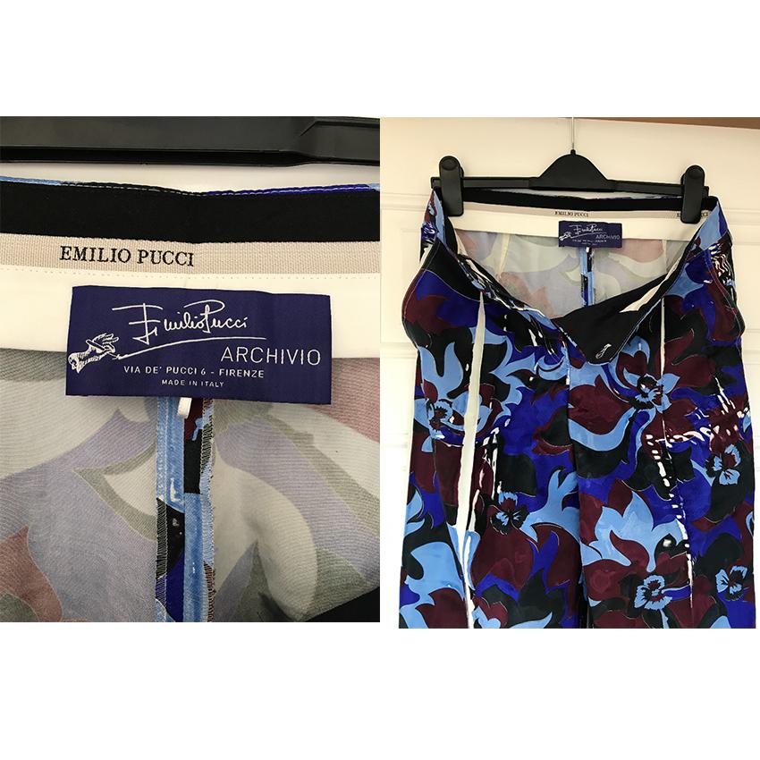 Emilio Pucci Silk Printed Trousers