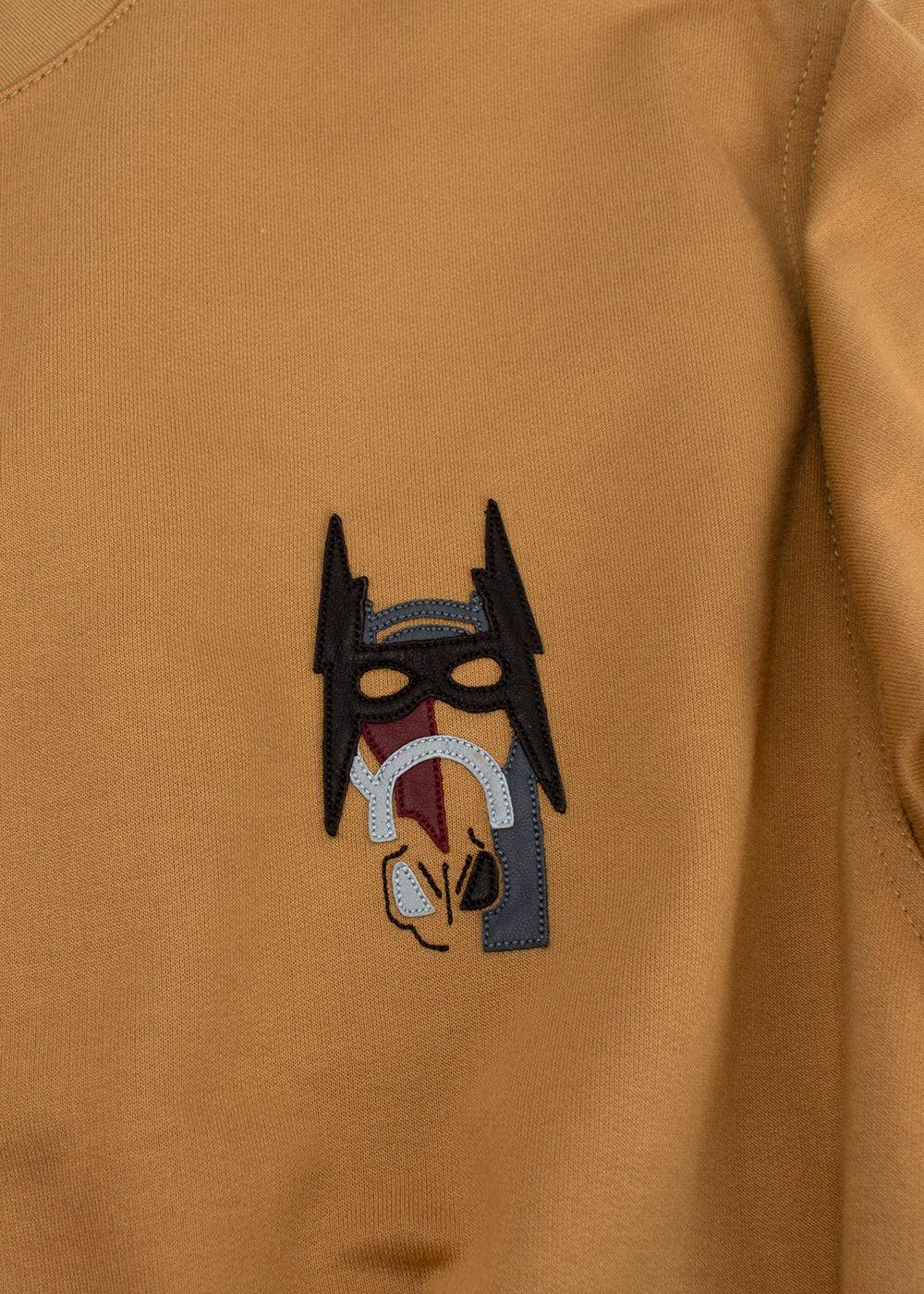 Hermes Mustard Cotton  T-Shirt with Leather Patch