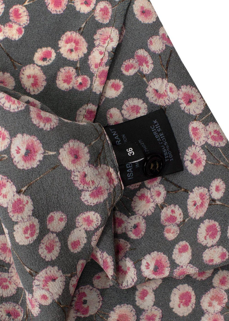 Isabel Marant Pink Floral Print Silk Blouse