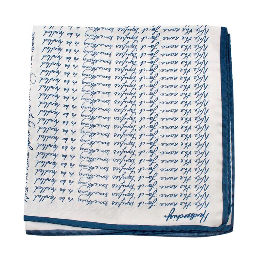 Bespoke Blue & White 'Note The Name' Handkerchief