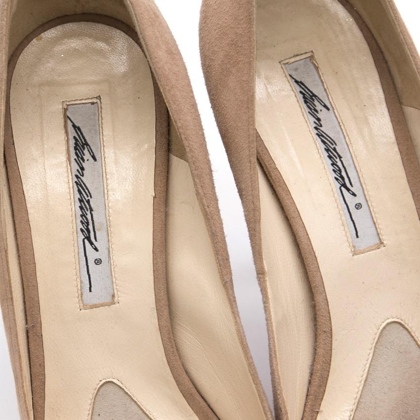 Brian Atwood Suede and Wood Platform Heels