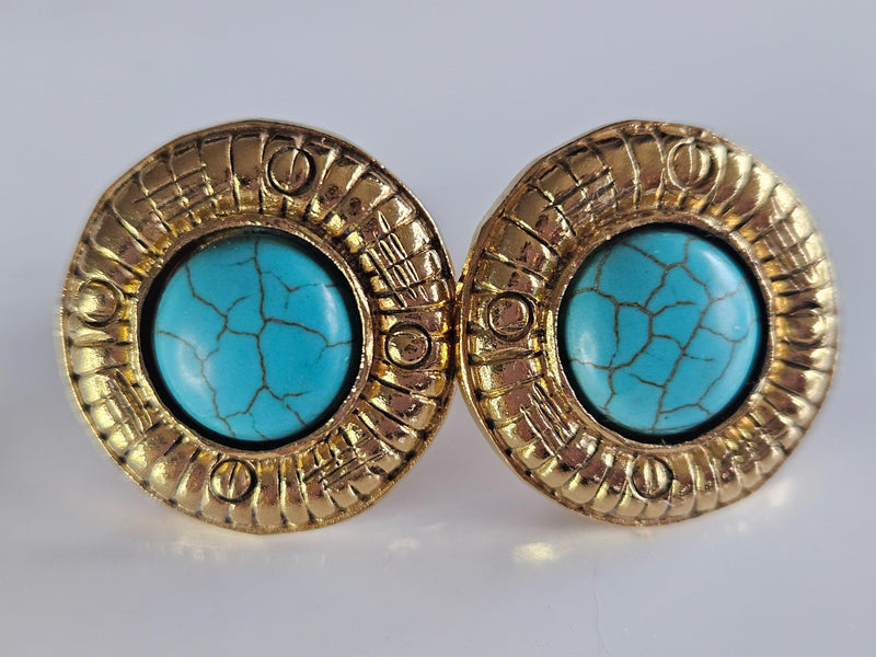 Chanel Vintage Cabochon Clip Earrings