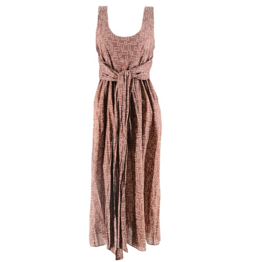 Marni Brown Printed Belted Dress