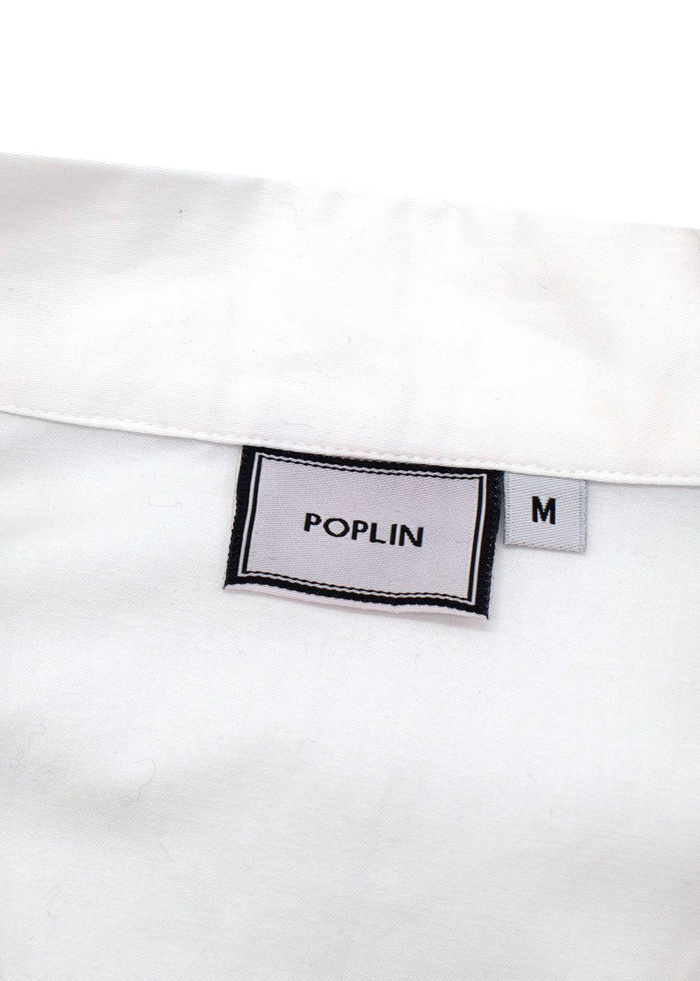 Poplin White Navy Trimmed Shirt