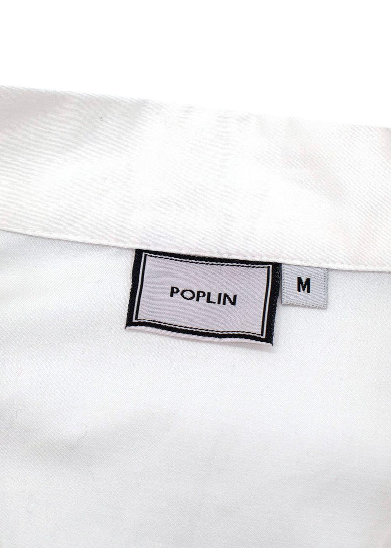 Poplin White Navy Trimmed Shirt