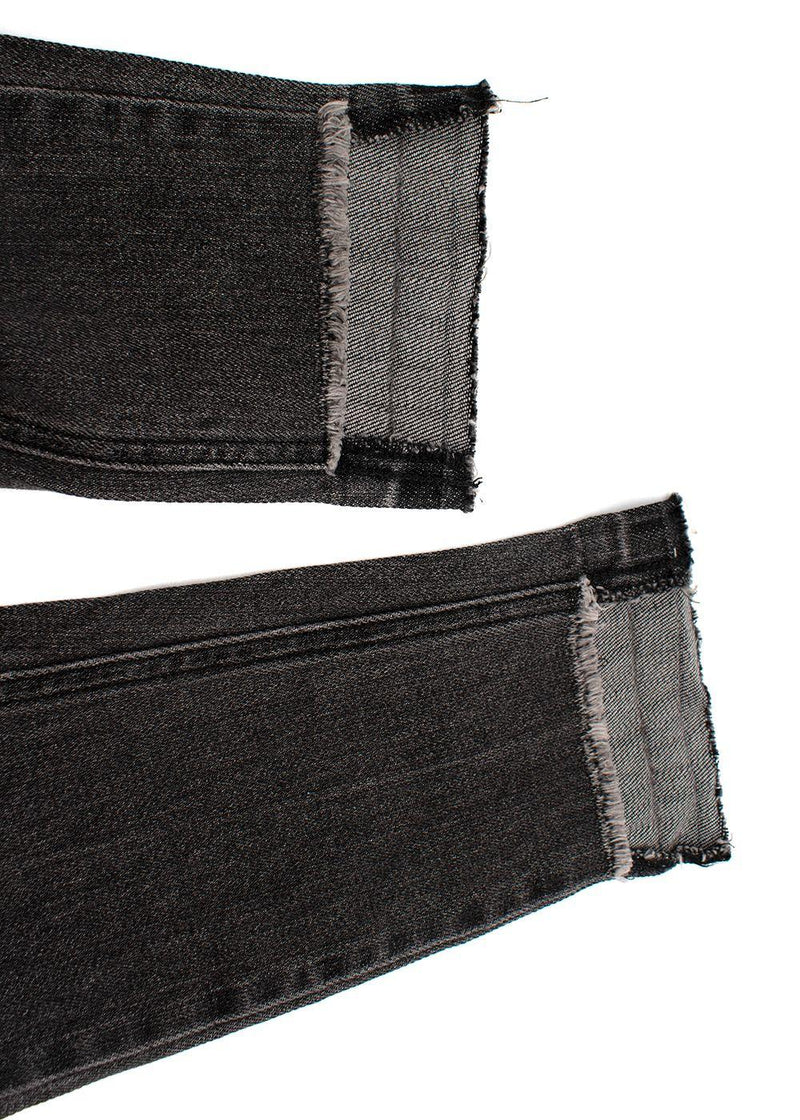 Dark Grey Distressed Hem Jeans