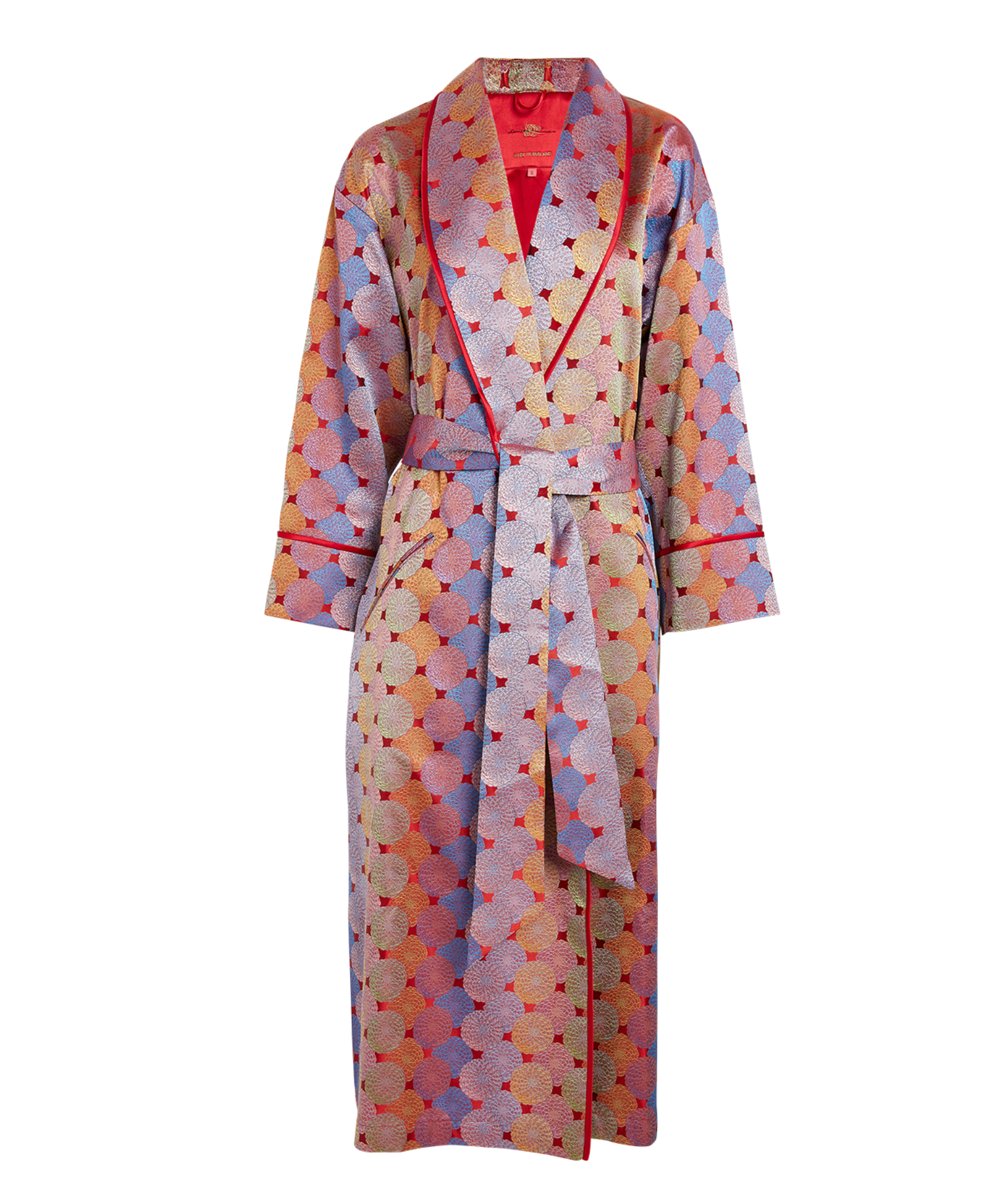 Daniel Hanson Red Dahlia Silk Jacquard Robe