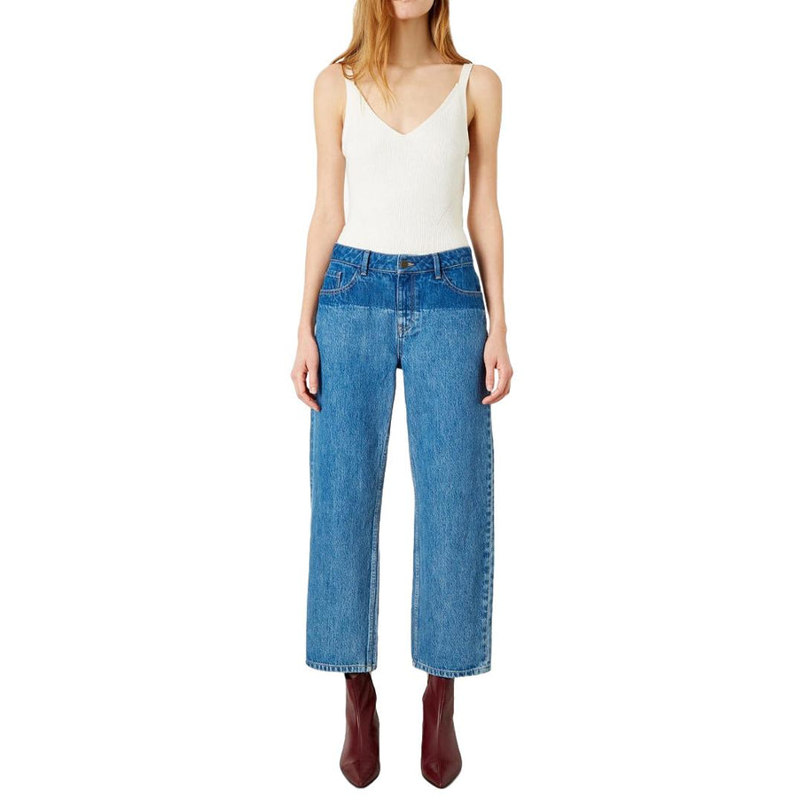 Iden Virginia Boyfriend Mid Blue Shadow Wash Jeans