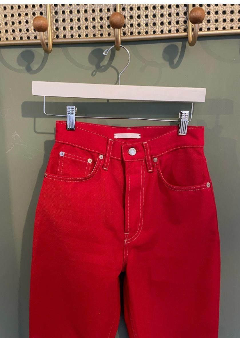 Red High Rise Jeans