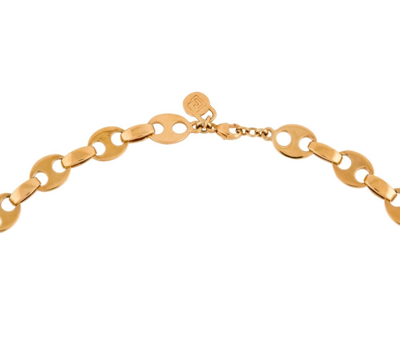 Paco Rabanne Gold Tone Nano Chain Necklace
