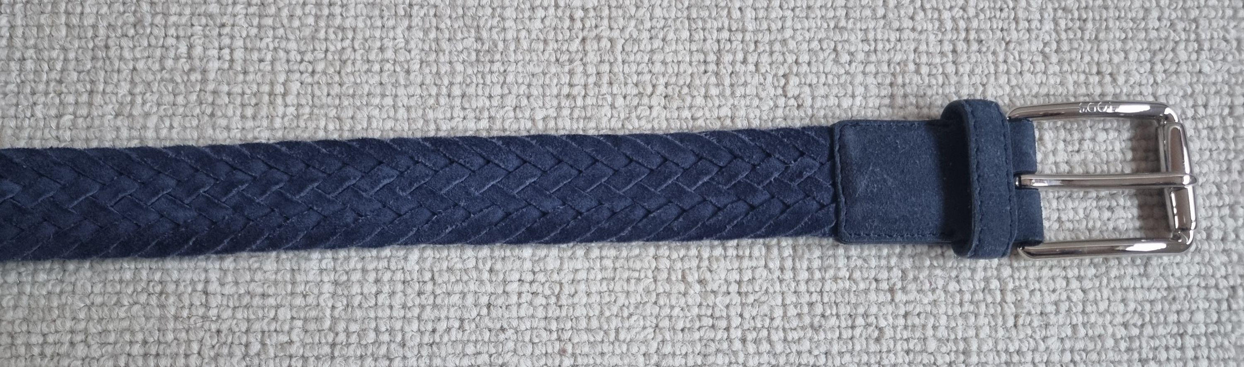 Tod's Blue Suede Plaited Belt
