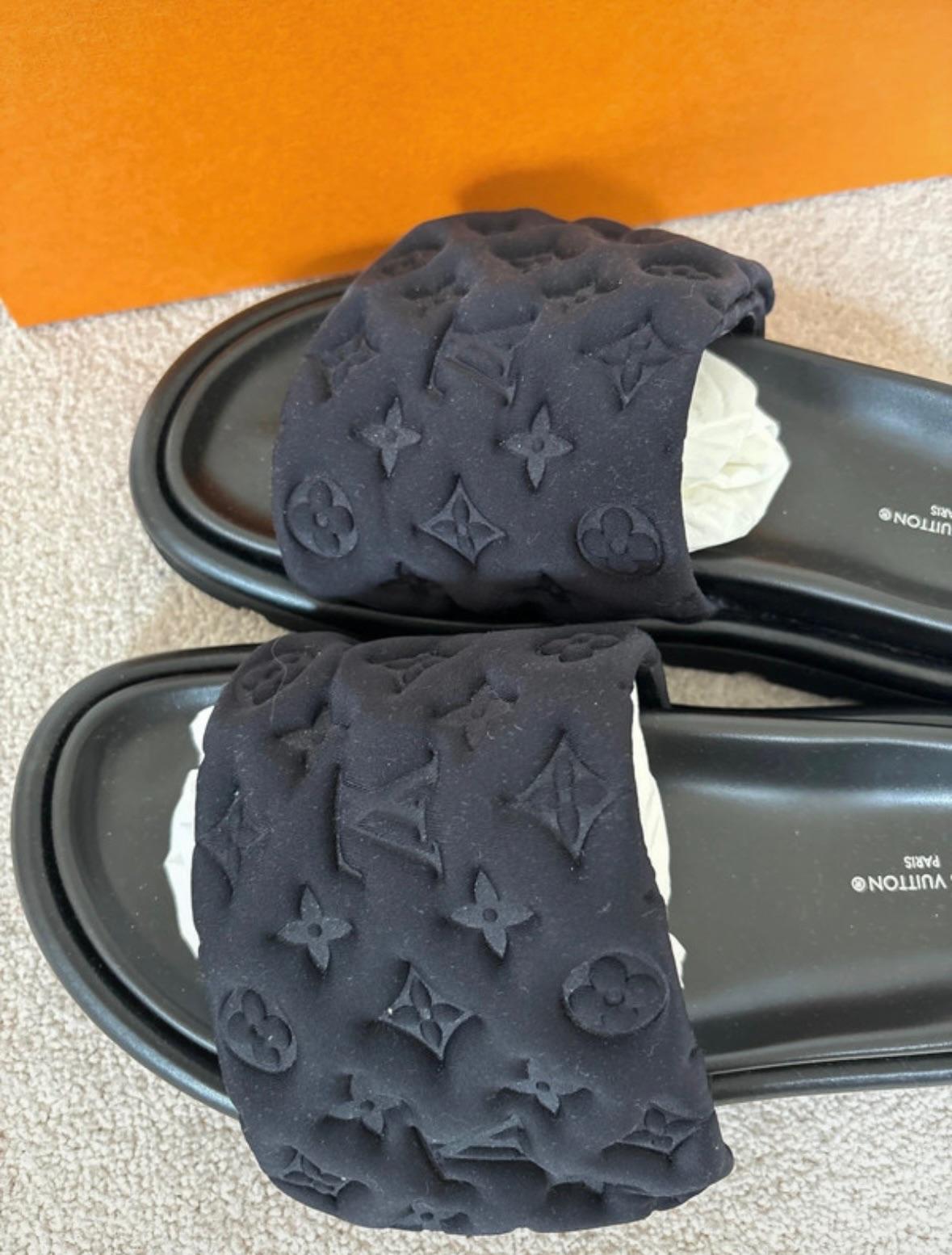 Louis Vuitton Black Pool Pillow Mules