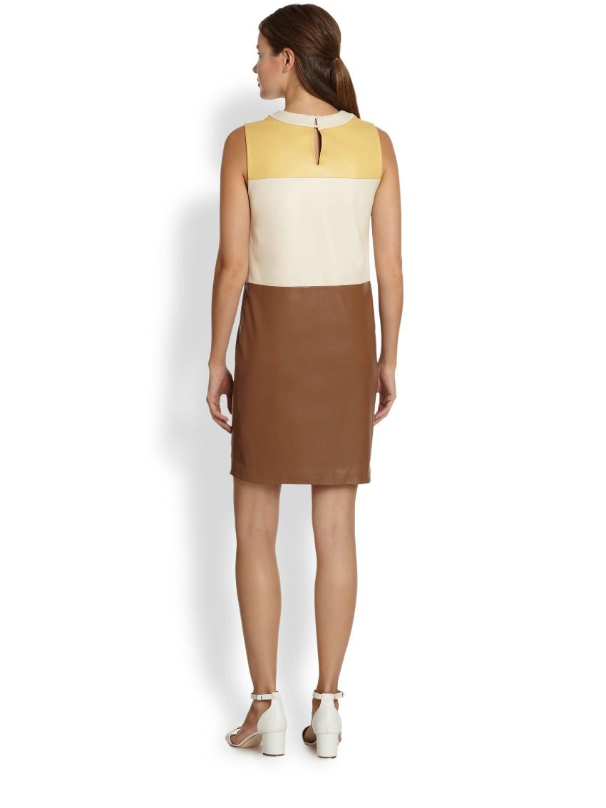 Raoul colorblock leather dress