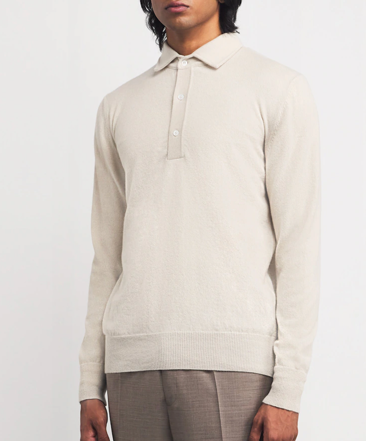 Lardini Cashmere Long-Sleeve Polo Shirt