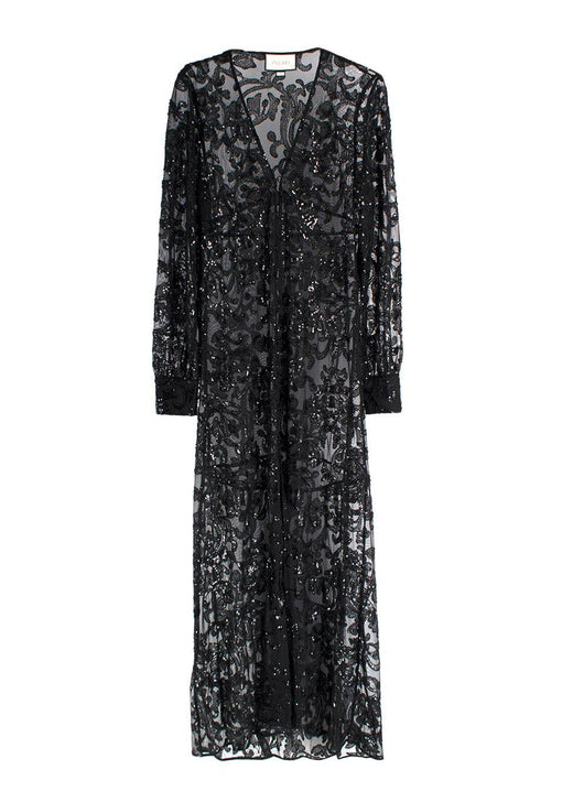 Alexis Embellished Black Maxi Dress
