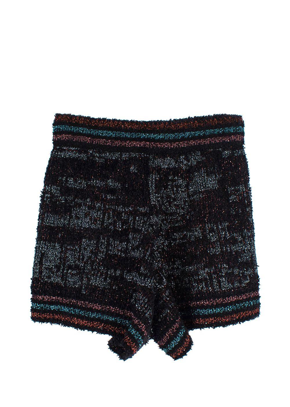 M Missoni Black Metallic Knitted Shorts