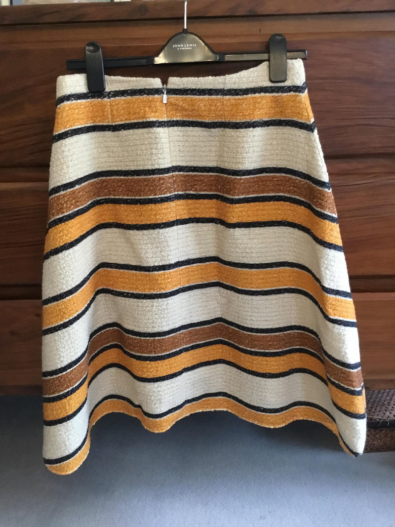 Asymmetrical Striped Wool Skirt