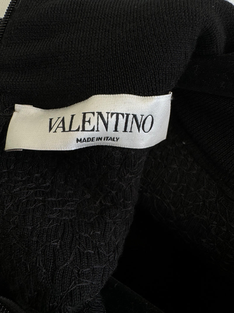 Valentino Garvani Black Sequin Embellished Turtleneck Jumper