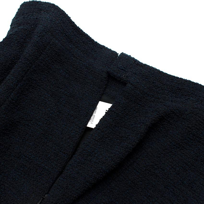 Chanel Black & Blue Boucle Tweed Pencil Skirt