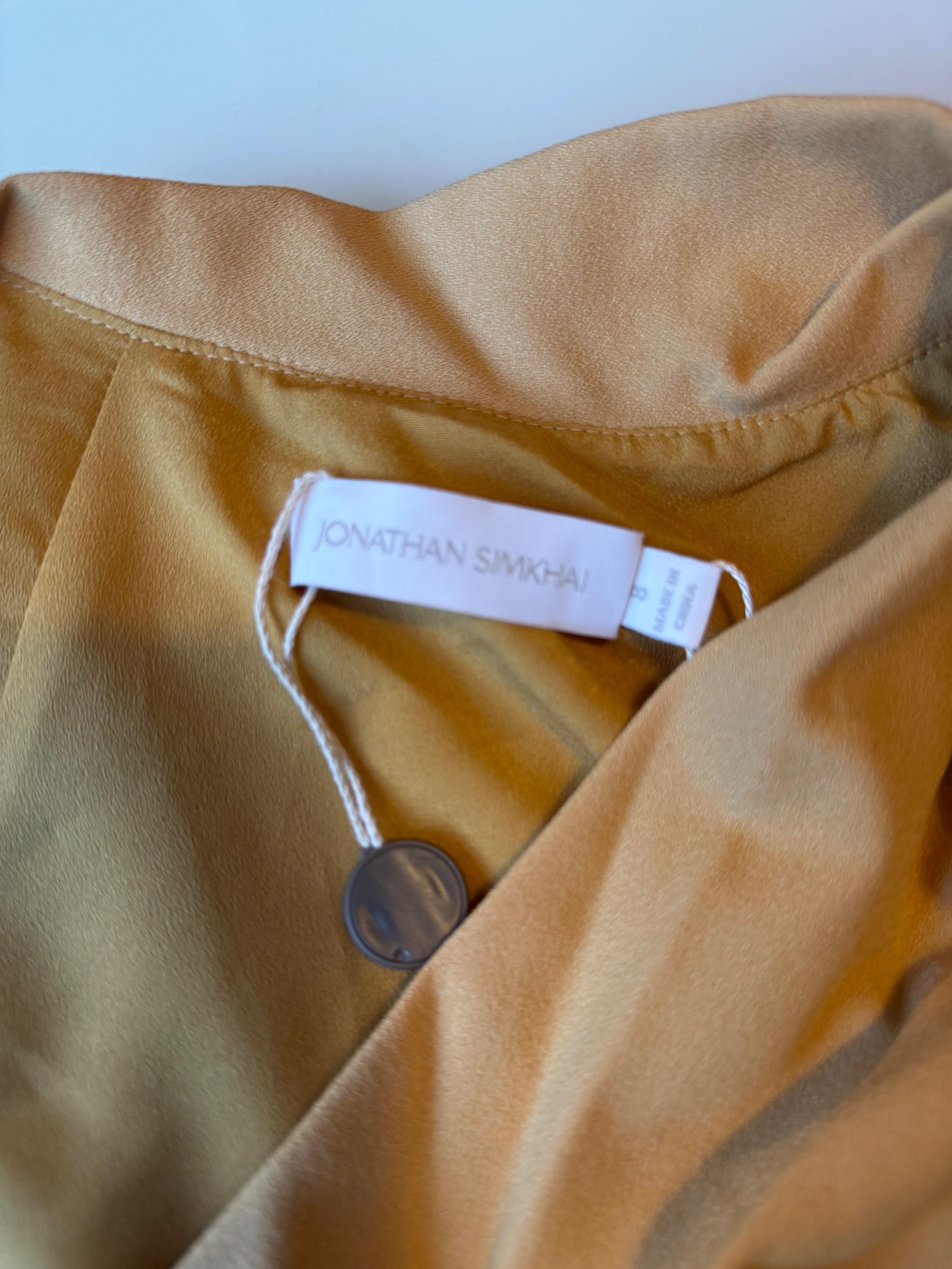Jonathan Simkhai Yellow Drape Midi Dress