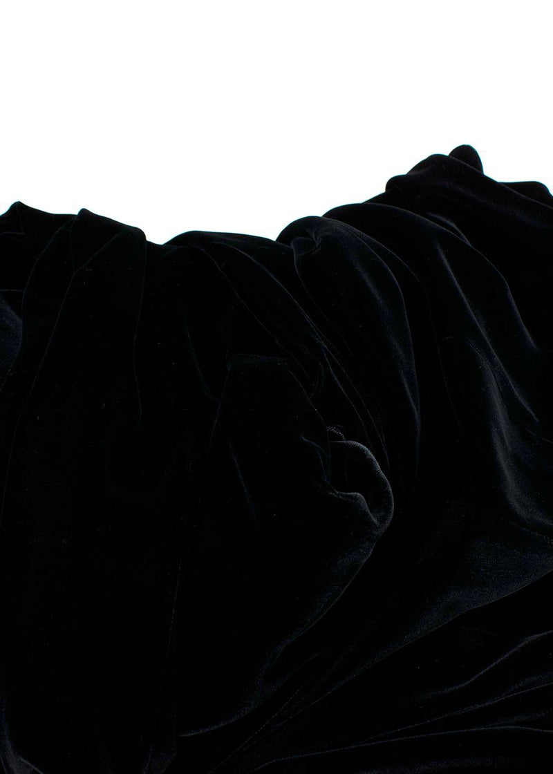 Saint Laurent Edition Soir Black Velvet Wide Leg Trousers