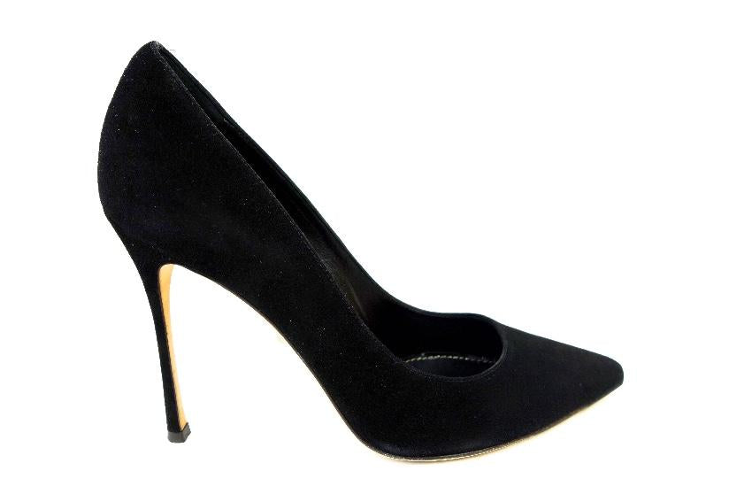 Sergio Rossi Black Suede & Leather Pumps