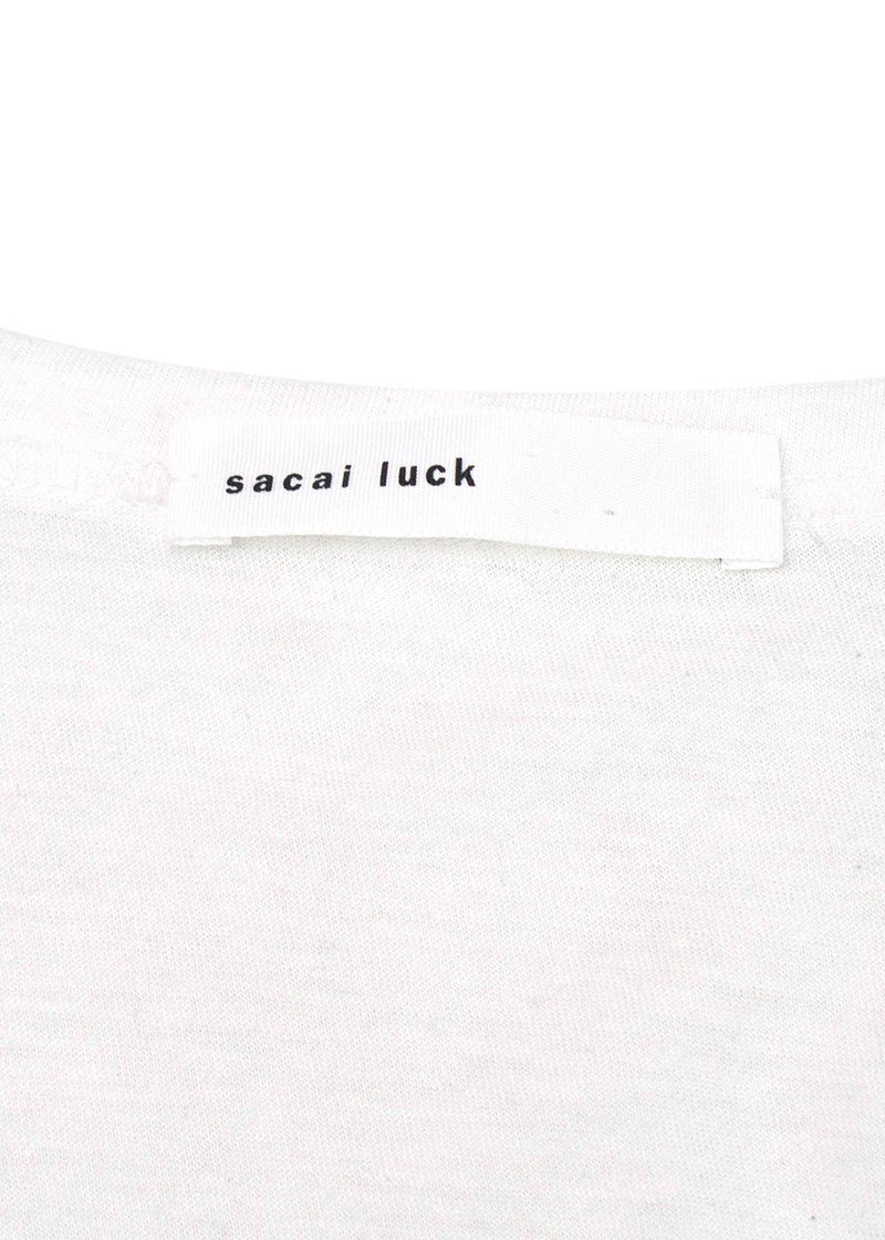Sacai Luck Lace Trim White T-Shirt