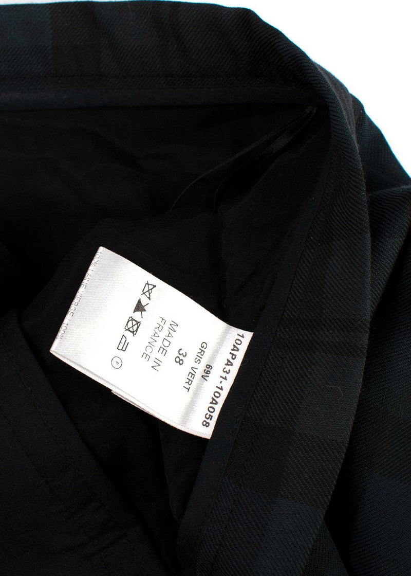 Chloe Dark Green Wool Check Trousers