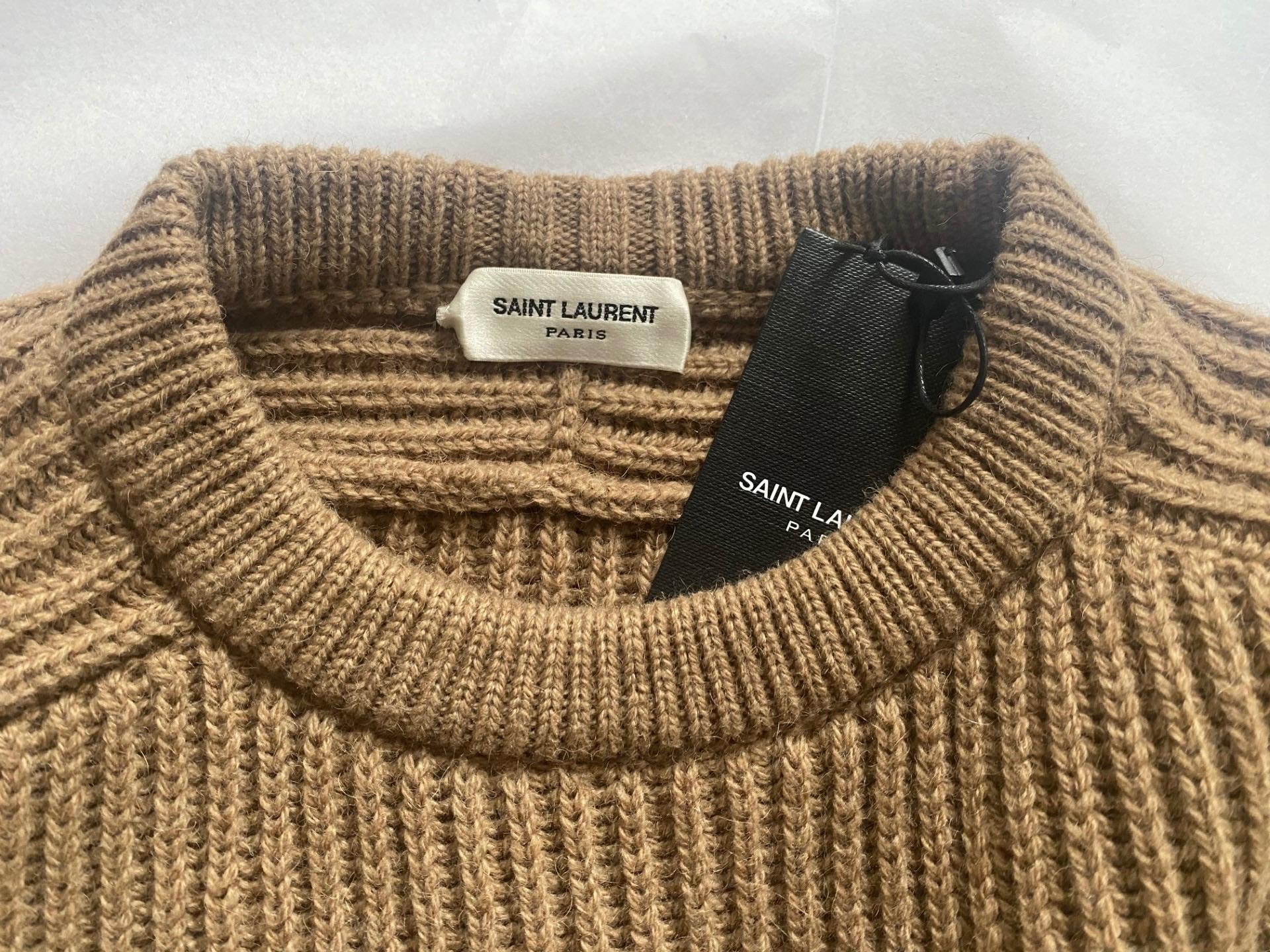 Saint Laurent Camel Hair Crew Neck Jumper