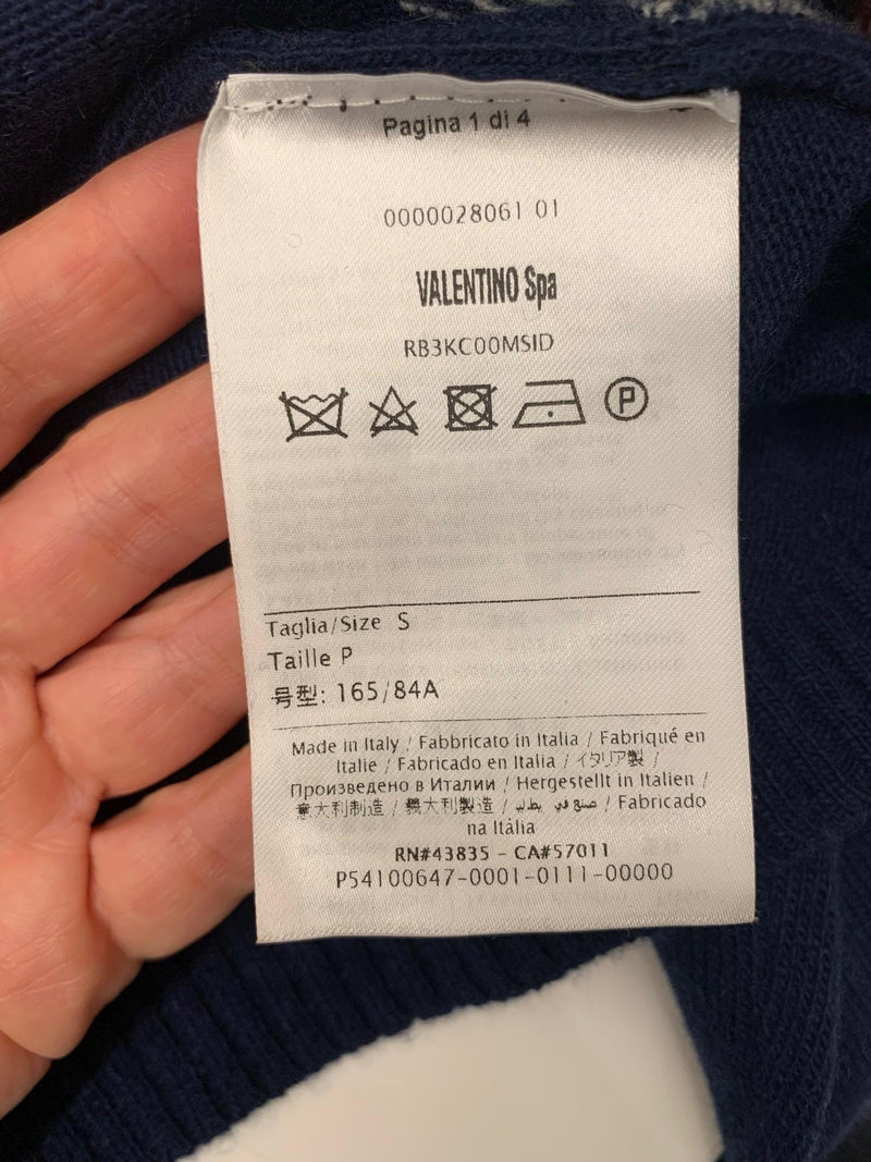 Logo Intarsia Blue Cashmere & Wool Jumper