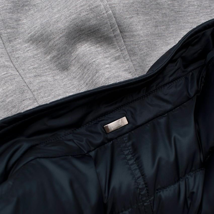 Herno Navy Hooded Hybrid Quilted Jacket